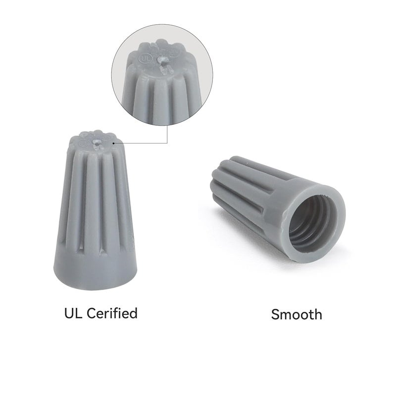 HK-S 1000 PCS Gray Wire Caps - AWG 24-16,Twist-On Screw Nuts Insulated Insertion Electrical Wire Connectors with Spring - Portable & Quick to Connect - Image 5